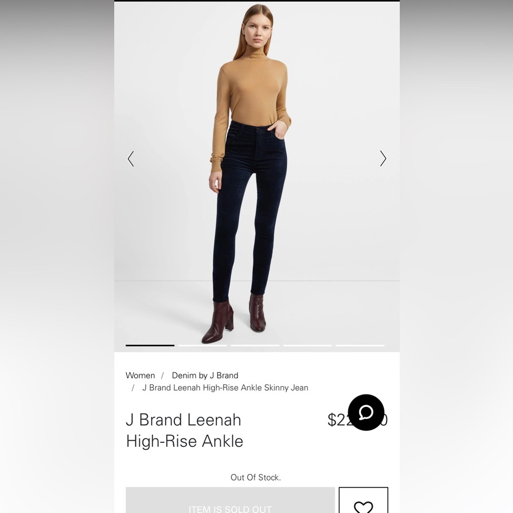 J brand high rise black leenah jeans 32 NEW